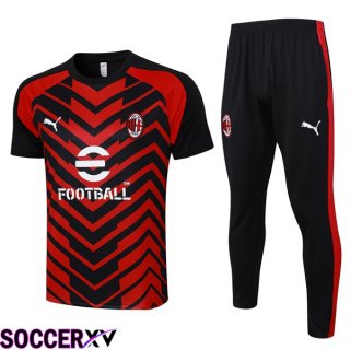 AC Milan Training T Shirt + Pants Black Red 2023/2024