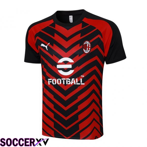 AC Milan Training T Shirt Black Red 2023/2024