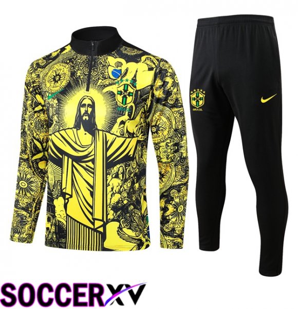 Brazil kit Training Tracksuit Yellow Black 2024/2025