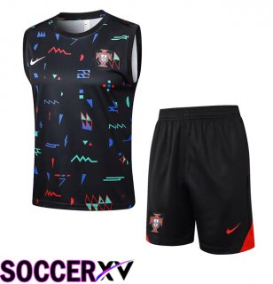 Portugal Gilet Soccer + Shorts Black 2024/2025