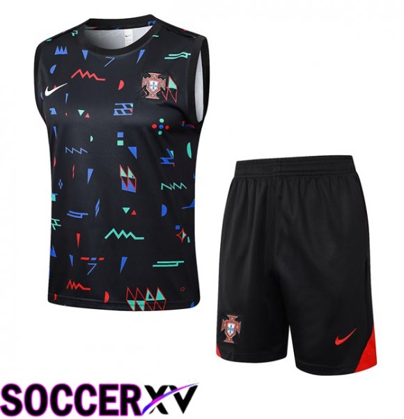 Portugal Gilet Soccer + Shorts Black 2024/2025