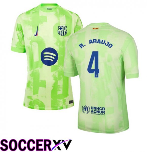 FC Barcelona (R. ARAUJO 4) Third Soccer Jersey Green 2024/2025