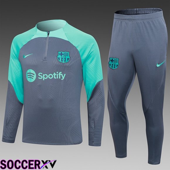 FC Barcelona Kids Training Tracksuit SuitGrey Green 2023/2024