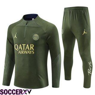 JORDAN Paris PSG Training Tracksuit Suit Green 2023/2024