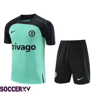 FC Chelsea Training T Shirt + Shorts Green 2023/2024