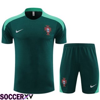 Portugal Training T Shirt + Shorts Green 2023/2024