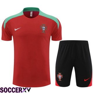 Portugal Training T Shirt + Shorts Red 2023/2024