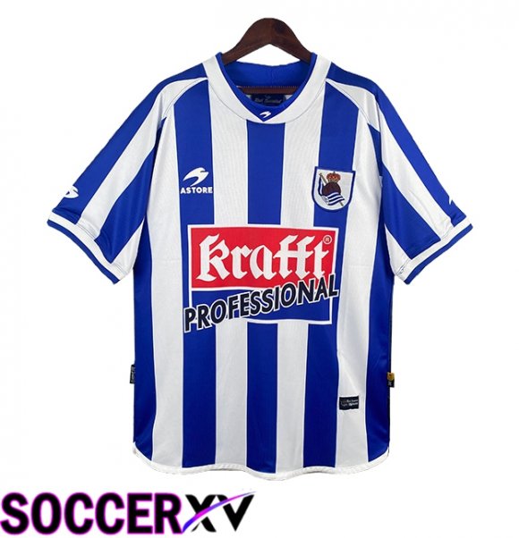 Real Sociedad Retro Home Soccer Jersey 2002/2003