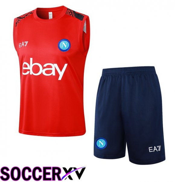 SSC Napoli Gilet Soccer + Shorts Red 2024/2025