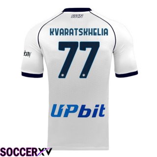 SSC Napoli (Khvicha Kvaratskhelia 77) Soccer Jersey Away White 2023/2024