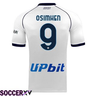 SSC Napoli (Victor Osimhen 9) Soccer Jersey Away White 2023/2024