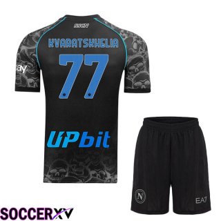 SSC Napoli (Khvicha Kvaratskhelia 77) Kids Halloween Black 2023/2024