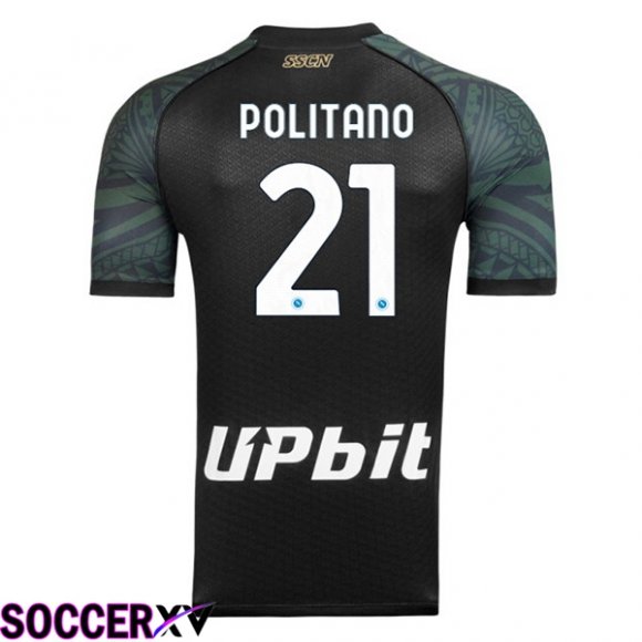 SSC Napoli (Matteo Politano 21) Soccer Jersey Third Black 2023/2024