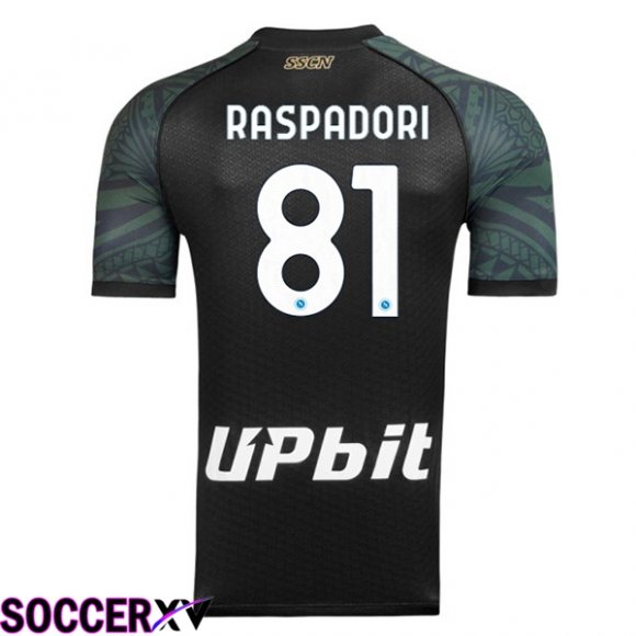 SSC Napoli (Giacomo Raspadori 81) Soccer Jersey Third Black 2023/2024