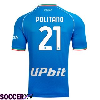 SSC Napoli (Matteo Politano 21) Soccer Jersey Home Blue 2023/2024