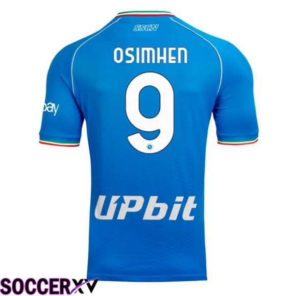 SSC Napoli (Victor Osimhen 9) Soccer Jersey Home Blue 2023/2024