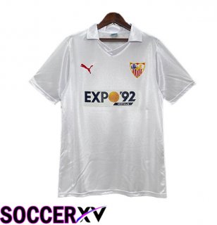 Sevilla FC Retro Home Soccer Jersey White 1987-1990