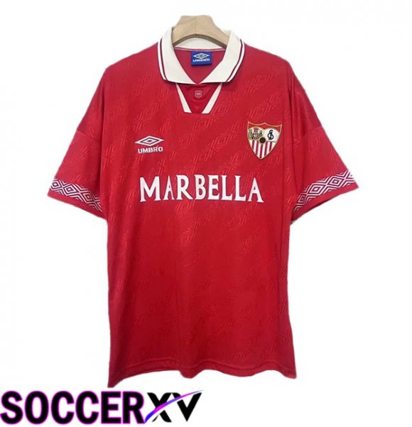 Sevilla FC Retro Away Soccer Jersey Red 1994-1996