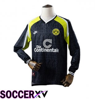 Dortmund BVB Retro Away Soccer Jersey Long sleeve Black 1995-1996