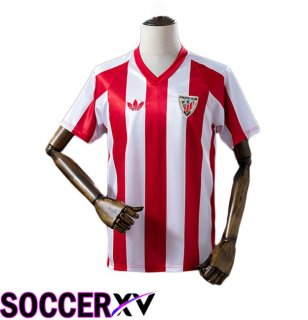 Athletic Club Retro Home Soccer Jersey Red White 1986-1987