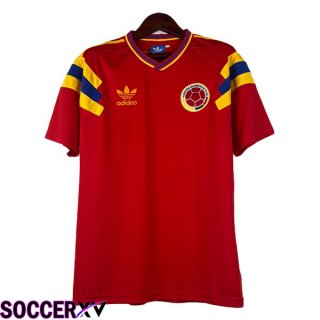 Colombia Retro Soccer Jersey Away Red 1990