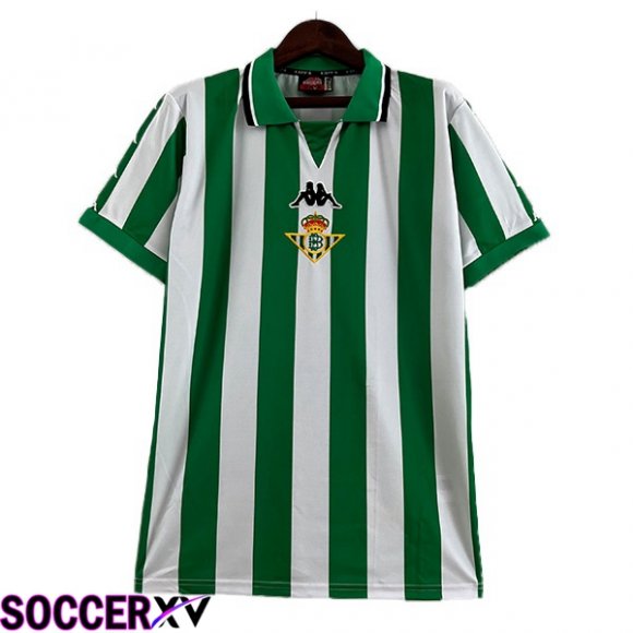 Real Betis Retro Soccer Jersey Home White Green 1993-1994