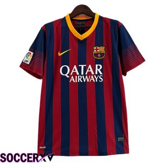 FC Barcelona Retro Soccer Jersey Home Red Blue 2013-2014