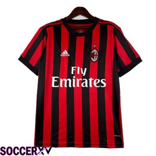 AC Milan Retro Soccer Jersey Home Red Black 2017-2018