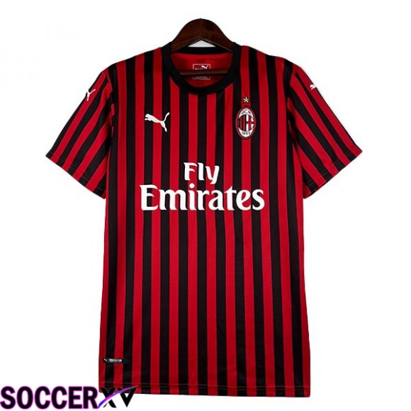 AC Milan Retro Soccer Jersey Home Red Black 2019-2020