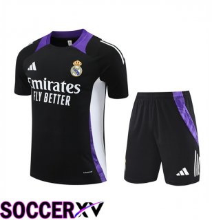 Real Madrid kit Training T Shirt + Shorts Black 2024/2025