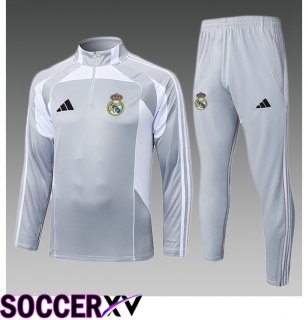Real Madrid kit Training Tracksuit Kids Grey 2025/2026