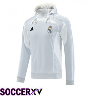 Real Madrid Training Sweatshirt Hoodie Grey White 2025/2026