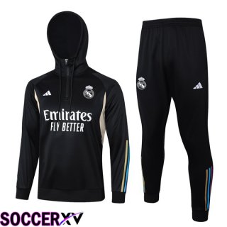 Real Madrid Training Tracksuit Hoodie Black 2023/2024