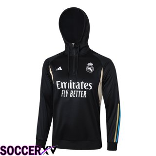 Real Madrid Training Sweatshirt Hoodie Black 2023/2024