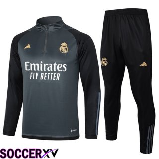 Real Madrid Training Tracksuit Suit Grey 2023/2024