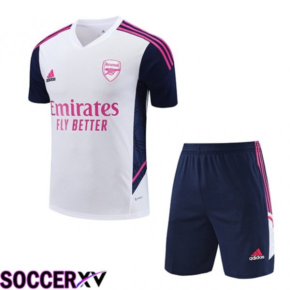 Arsenal Training T Shirt + Shorts White 2023/2024