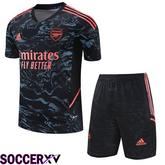 Arsenal Training T Shirt + Shorts Black 2023/2024