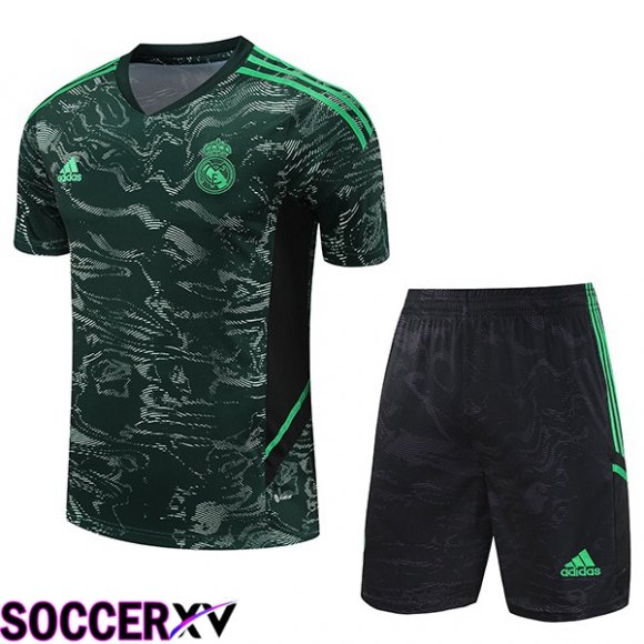 Real Madrid Training T Shirt + Shorts Green 2023/2024