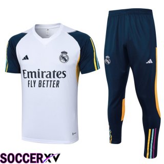 Real Madrid Training T Shirt + Shorts White 2023/2024