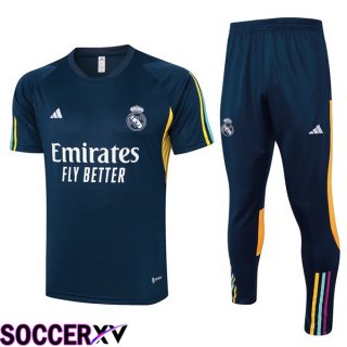 Real Madrid Training T Shirt + Shorts Blue Royal 2023/2024