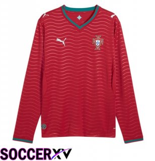 Portugal Home Soccer Jersey Long sleeve Soccer World Cup 2026