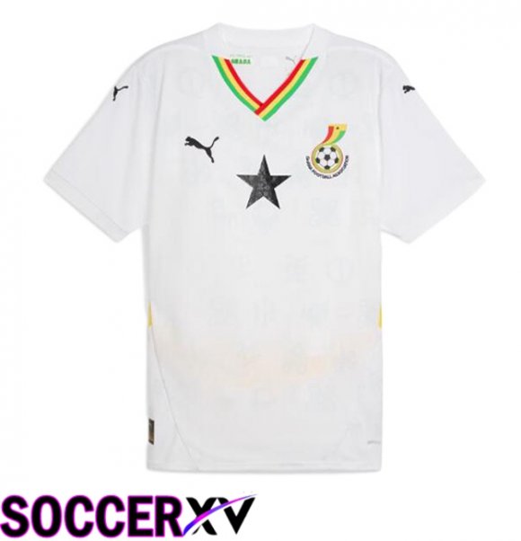 Ghana Home Soccer Jersey White 2024/2025