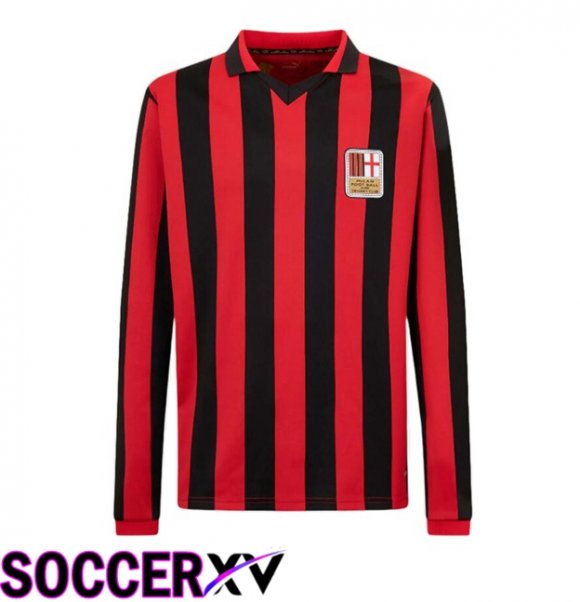 AC Milan Soccer Jersey 125th Anniversary Edition Long sleeve Red Black 2024/2025