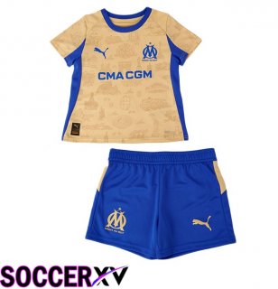 Marseille OM Kids Fourth Soccer Jersey Yellow 2025/2026