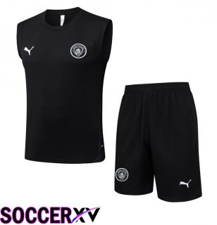 Manchester City Gilet Soccer + Shorts Black 2025/2026