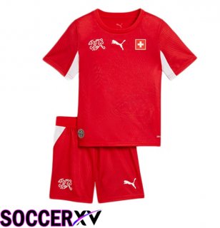 Swiss Kids Home Soccer Jersey Red 2026/2027