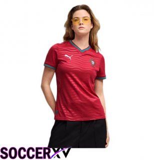 Portugal Women Home Soccer Jersey Red 2026/2027