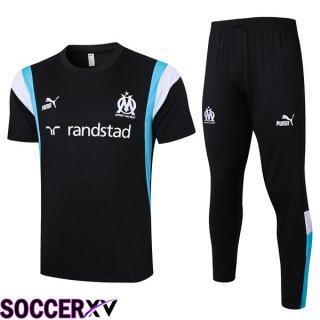 Marseille OM Training T Shirt + Shorts Black 2023/2024