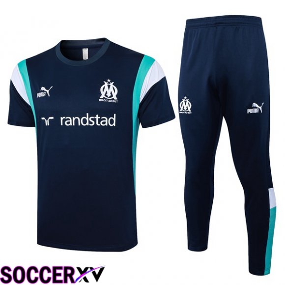 Marseille OM Training T Shirt + Shorts Blue Royal 2023/2024