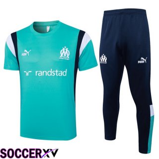 Marseille OM Training T Shirt + Shorts Green 2023/2024